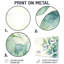 «Minimalist Green Botanical Plants I - Leaves», décoration murale en métal, impression traditionnelle sur métal-770675338