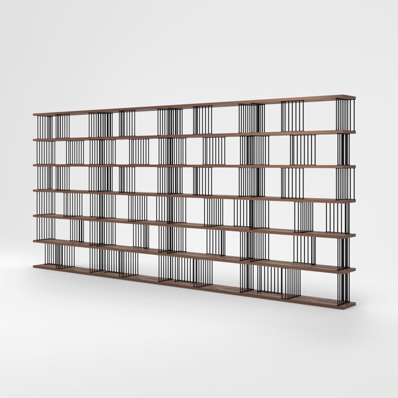 Noractur Iron Standard Bookcase, (6 Shelves) 86.2" H x 189" W x 11.8" D