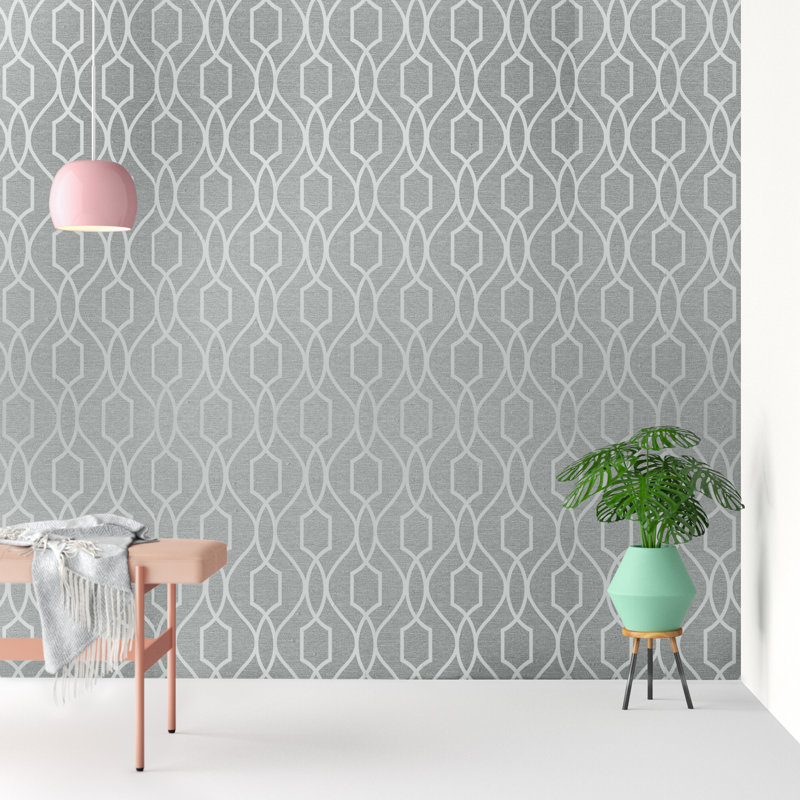 10m x 53cm Wallpaper Roll, Stone/Silver