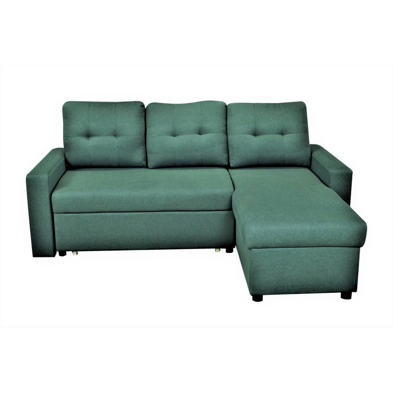 Canapé-lit modulaire convertible en L, Polyester sarcelle
