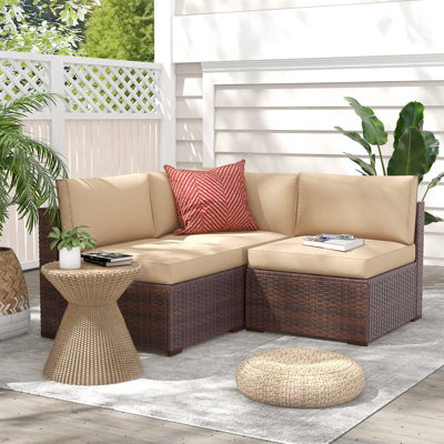 Ensemble de conversation modulaire avec coussins 4 pièces Bryonny