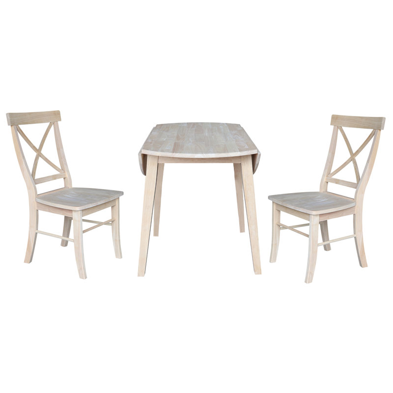 Ensemble de salle à manger Kaylam, Non fini, 3 pièces: table, 2 chaises