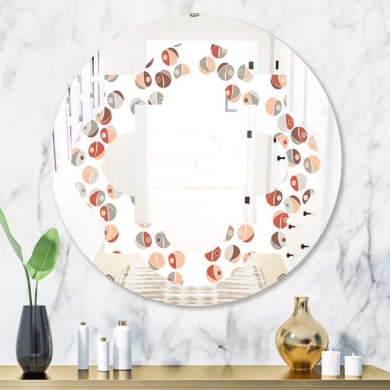 Miroir mural sans cadre quadrilobe abstract design xix artisanat american, 23,6 po x 23,6 po