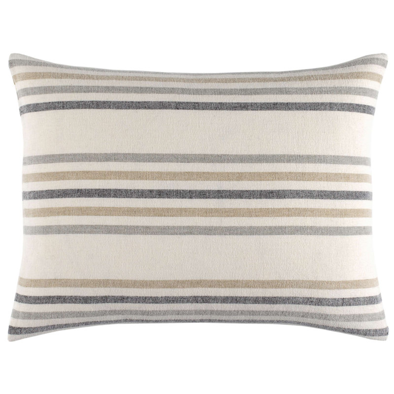 Ellison Stripe Linen Chenille Ivory Sham, Standard
