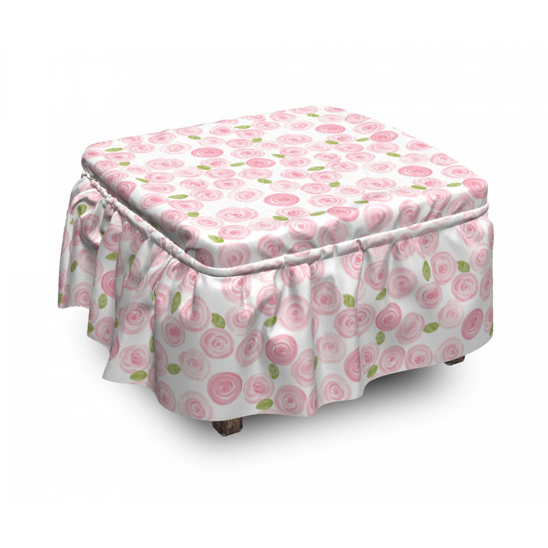 Housse pour repose-pieds bridal roses field art