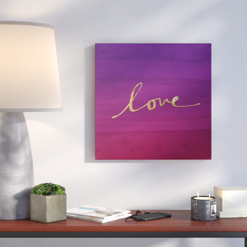 «Love» par Linda Woods, art mural sur toile, H 26 po x l 26 po x P 1,25 po