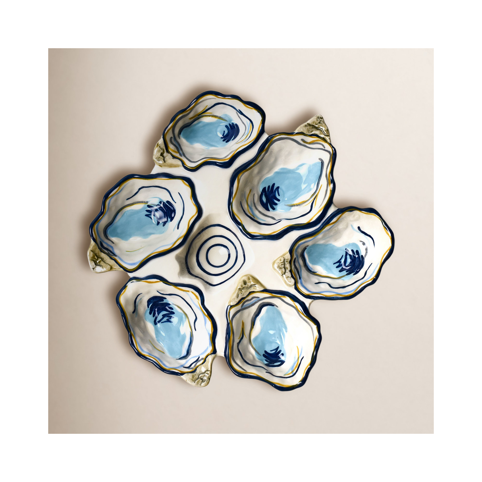 Abstract Ceramic Divided Serving Dish
