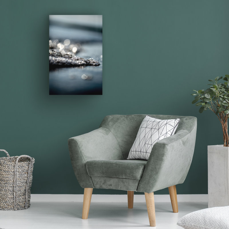 Art sur toile «vagues et paillettes», H 32 po x l 22 po