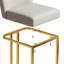 2 chaises de bar modernes - blanches et dorées, confortables et élégantes. Matériaux durables. Polyvalent à des fins diverses. Facile à nettoyer. Glissez. Fauteuil compact avec 2 tabourets de salle à manger blancs. Fabriqué