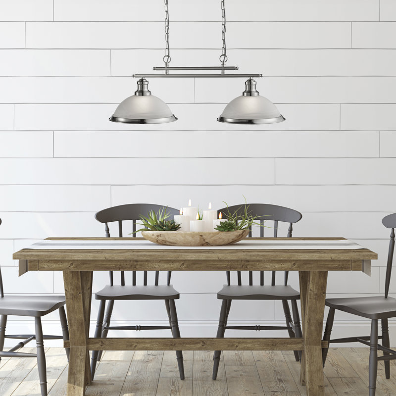 Beverley 2 - Light Kitchen Island Pendant, Satin Silver