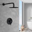 Système de douche de pluie mural rond 12 pouces avec commande à poignée simple Topcraft-88712951