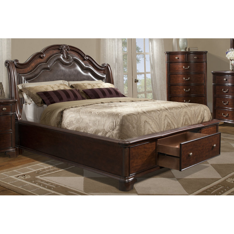 Lit plateforme tapissier Asna, Grand