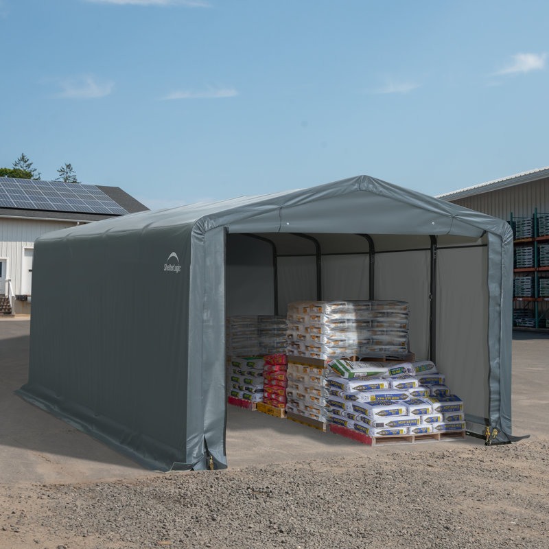 Garage Shelterube résistant au vent et à la neige, 12 x 18 x 8, gris