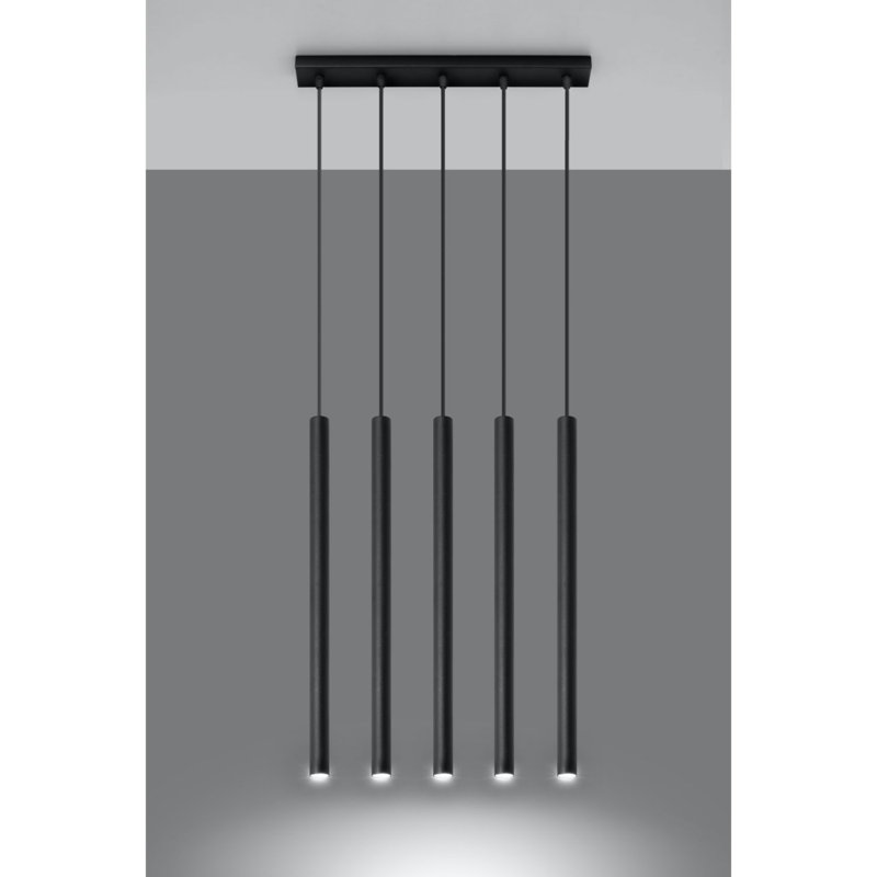 Millard 5 - Light White Kitchen Island Pendant, Black