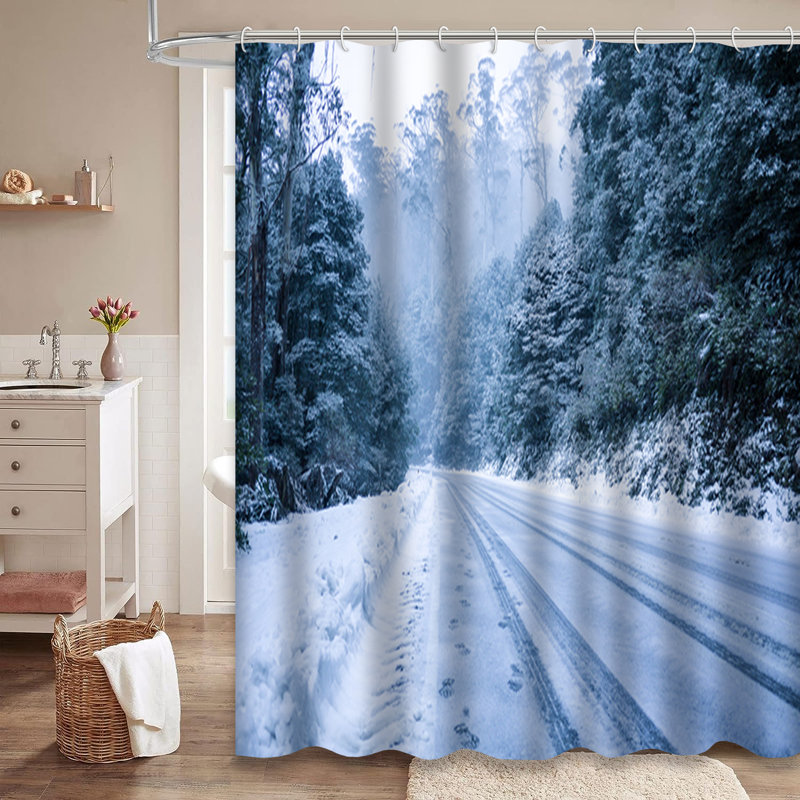 Rideau de douche avec 12 crochets, L 72 po x l 84 po