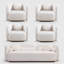 3 + 1 + 1 + 1 + 1S, canapé de luxe moderne pour le salon, canapé rembourré blanc Boucle pour bureau à domicile, 3 places