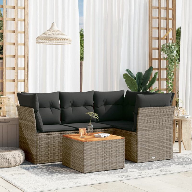 Ensemble de canapé de jardin Vidaxl , Gris, Gris