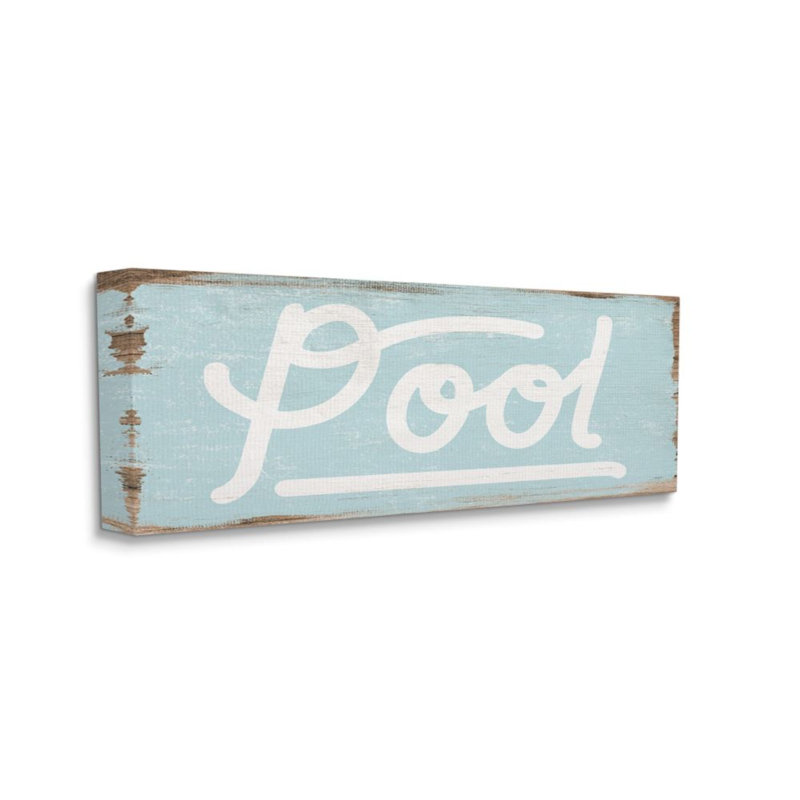 «Rustic Turquoise Pool», motif en bois vieilli par Daphne Polselli - impression d'art graphique, Wrapped Canvas