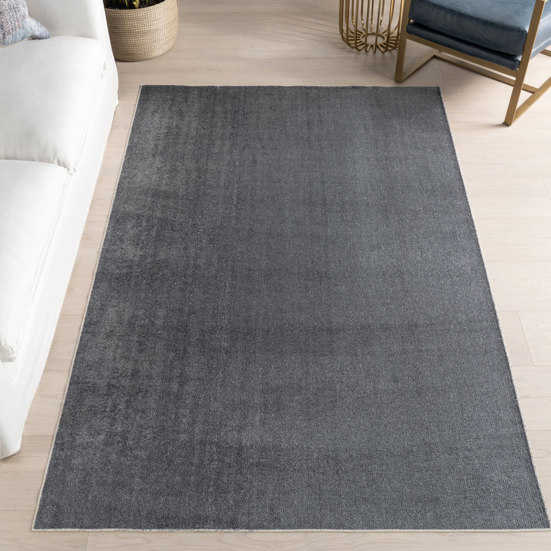 Argelia Solid Machine Washable Area Rug, Rectangle 5'3" x 8'