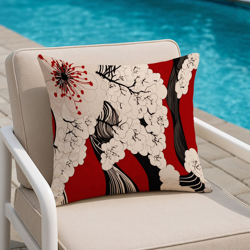 Sakura Indoor And Outdoor Pillow, Square 20"