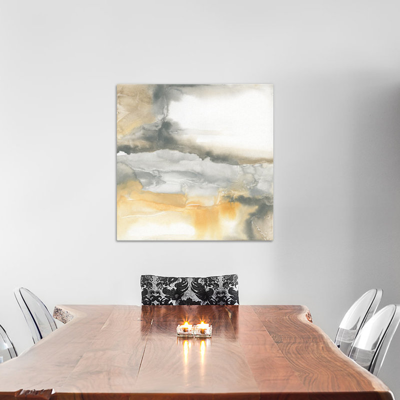 Minerals I, reproduction d'art sur toile tendue, H 16 po x l 16 po x P 1 po, Papier d'art encadré noir, Blanc