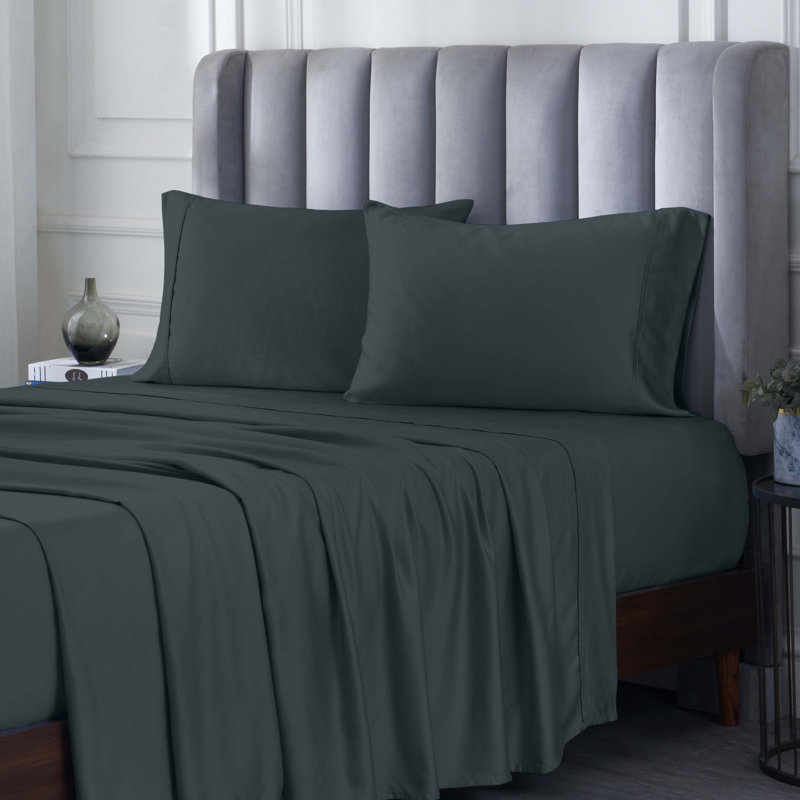 Charcoal Full Deep Pocket Bamboo Cotton Bed Sheet Set