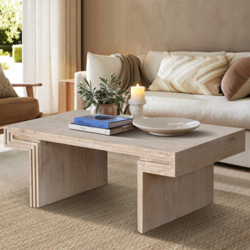 Industrial Coffee Table - Reclaimed Wood Double-Tier Design With Metal Frame (Rustic Vintage), Natural Wood