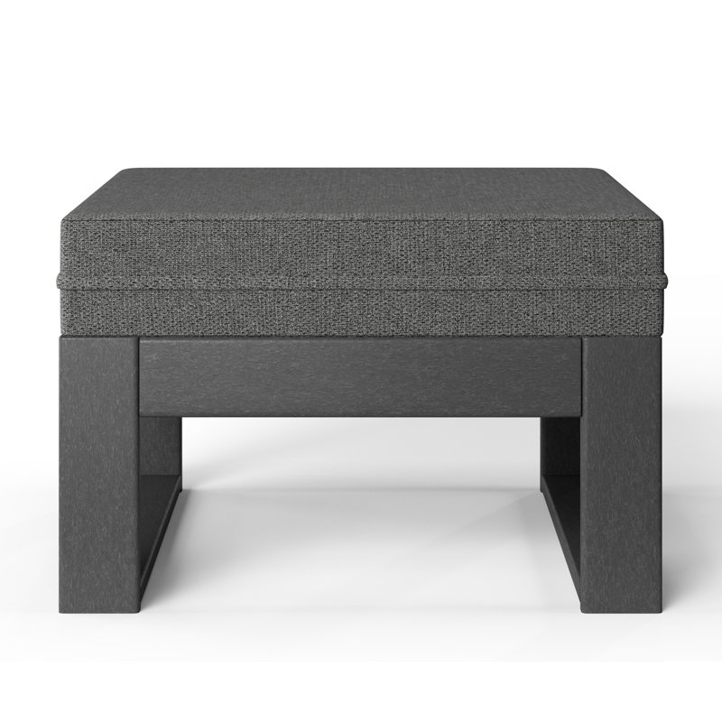 Patio Deep Seating Ottoman With  Frame, Gray, Gray