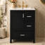 Meuble-lavabo moderne de 24 po avec lavabo en céramique, porte à fermeture en douceur, tablette de porte à double couche et 3 tiroirs-133416767