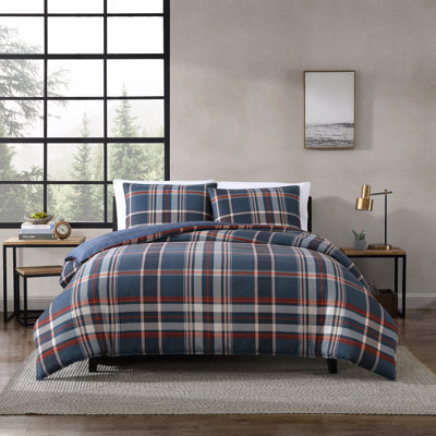 Lakehouse Eddie Bauer Shasta Lake Reversible Navy Duvet Cover Set