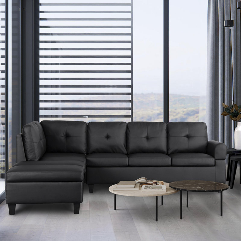 Canapé modulaire en cuir 3 pièces Menneken