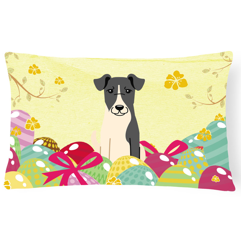 Coussin lombaire terrier de pâques œufs