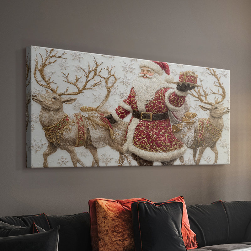 Christmas Series-XXVII- Toile tendue avec châssis - Prêt à accrocher, H 16 po x l 32 po