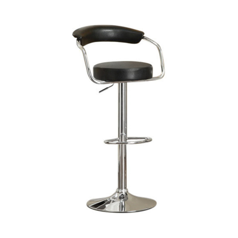 Shortt Upholstered Adjustable Height Counter Stool, Black