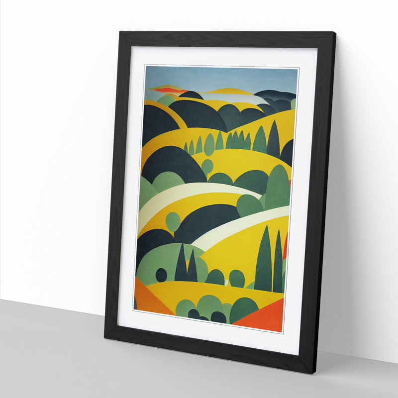 Spring Forest in Abstract Vol.2 1 Piece Single Picture Frame Wall Art, 34cm H x 25cm W x 2cm D, Walnut