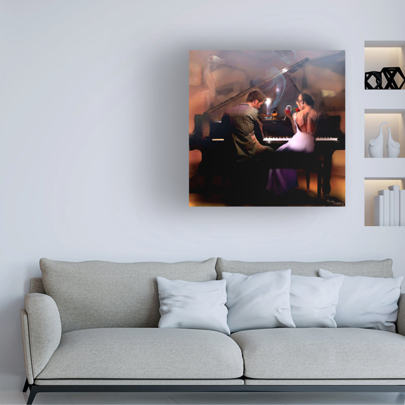 «Cigar Bar Love» par Murray Henderson, reproduction d'art sur toile tendue, H 35 po x l 35 po