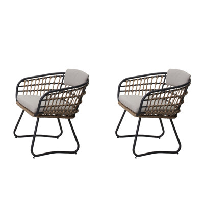 Ensemble de 2 chaises d'extérieur en osier