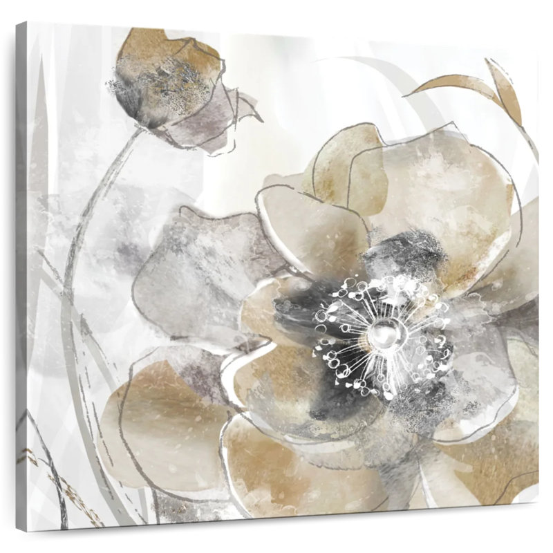 Harnek taupe printemps coquelicot I, H 16 po x l 16 po