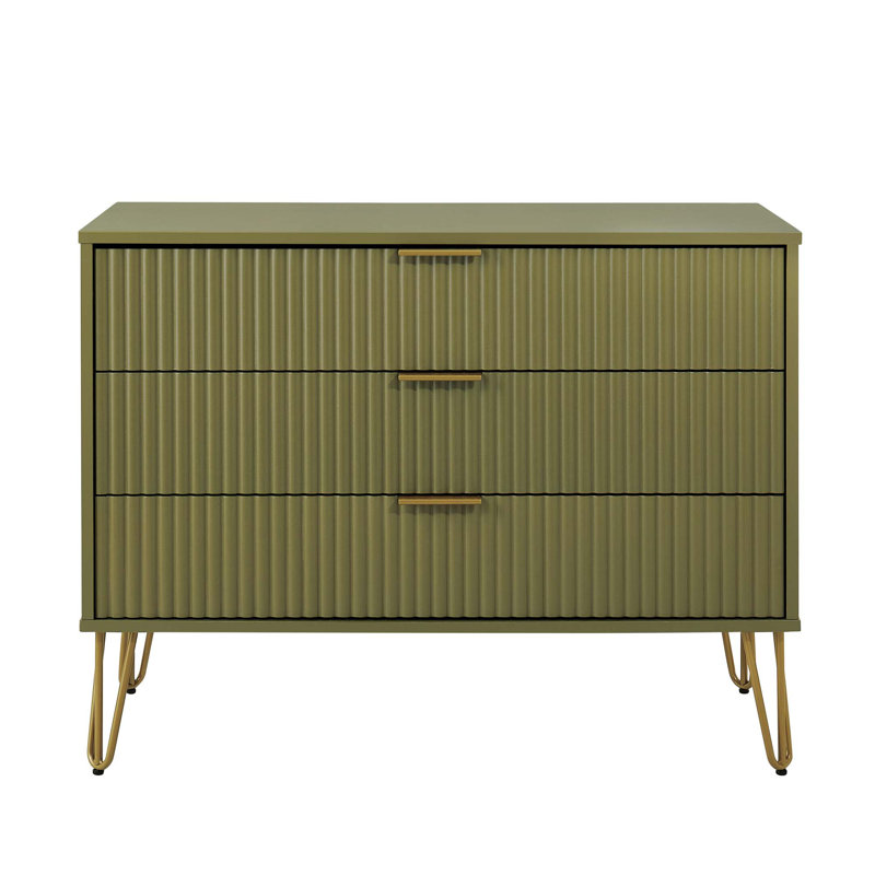 Commode 3 tiroirs Boldberg, Vert