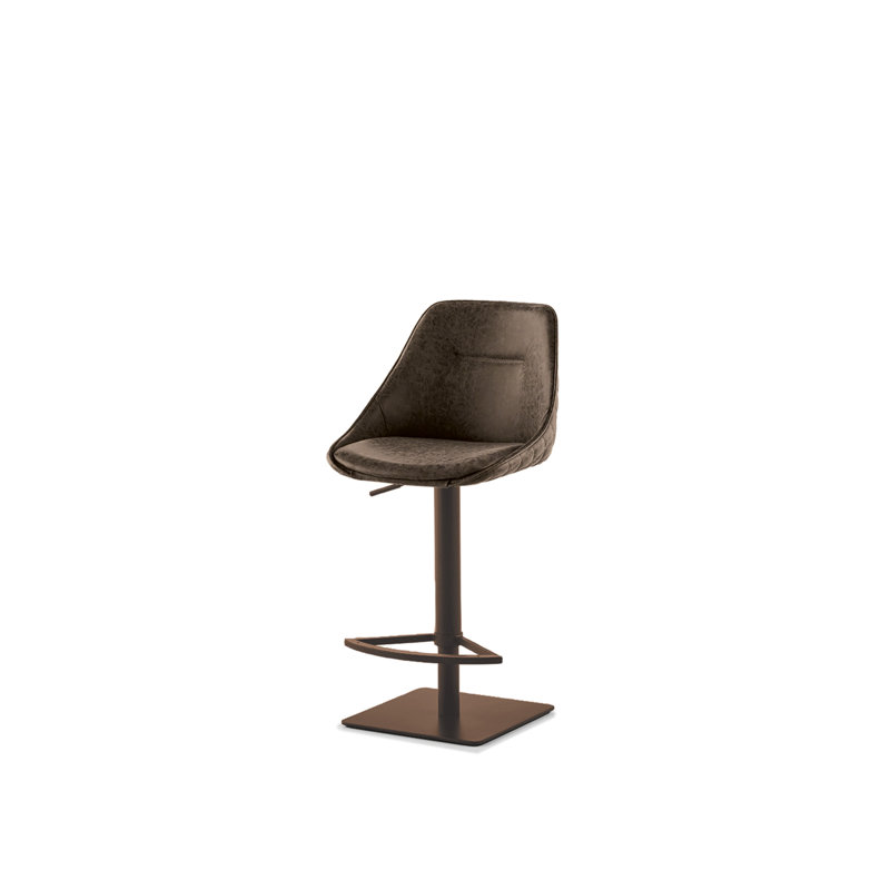 Filion Swivel Upholstered Adjustable Height Counter Stool with Metal Frame, Earth, Vintage Tobacco