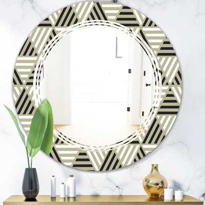 Triple C Triangular Design VIII Modern & Contemporary Frameless Wall Mirror