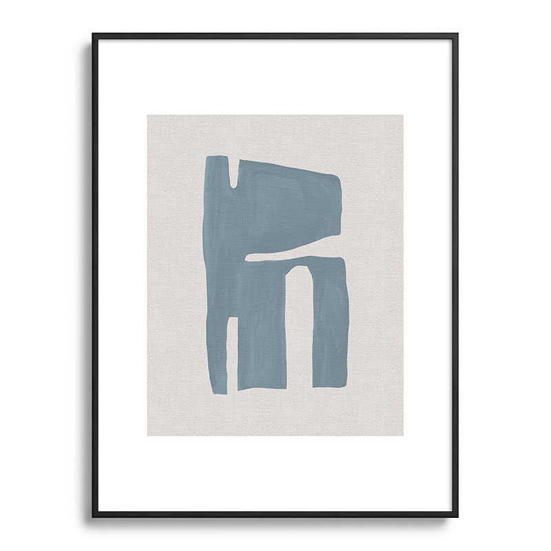 Mid Century Blue II, encadré sur papier, H 24 po x l 18 po, Noir