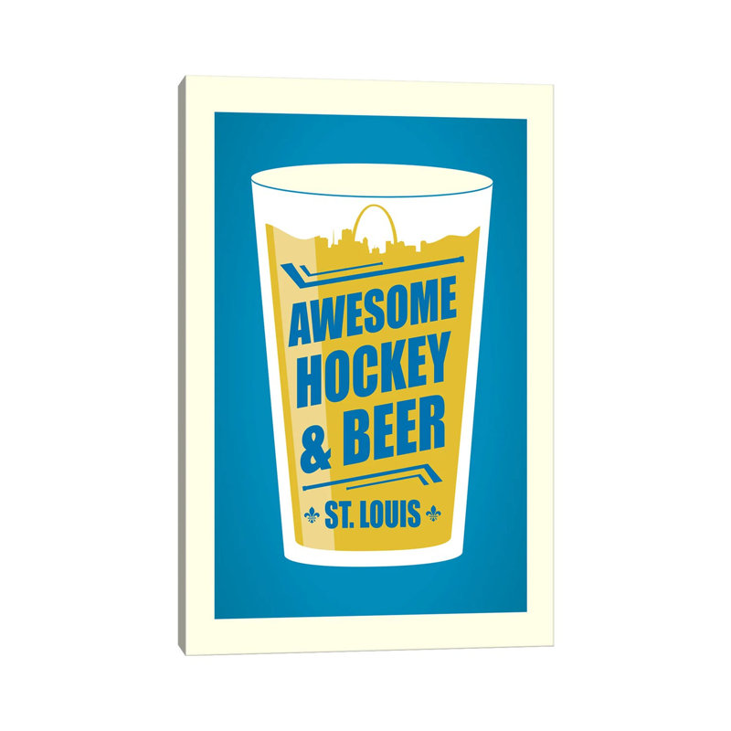 St. Louis: Awesome Hockey & Beer by Benton Park Prints - Wrapped Canvas Gallery-Wrapped Canvas Giclée