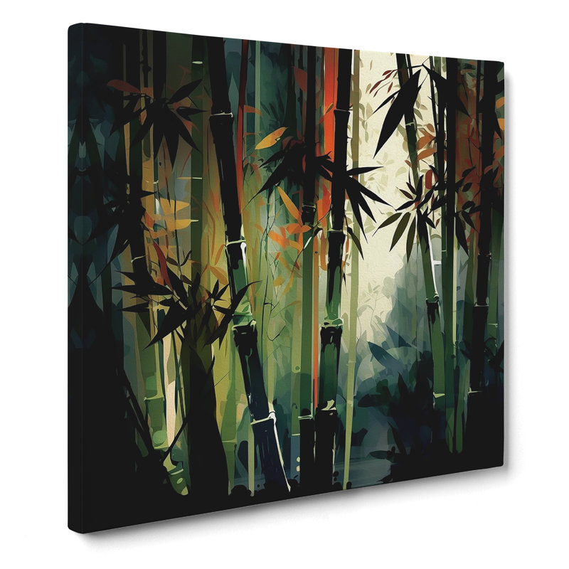 Bamboo Forest Gestural Art No.2 - Print, 35cm H x 35cm W x 3cm D