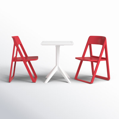 Farrah Square Foldable Plastic 3-Piece Patio Dining Set