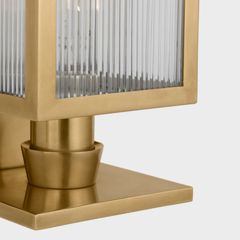 York Flush Mounted Sconce, Soft Brass, 16.25" H x 5" W x 5" D
