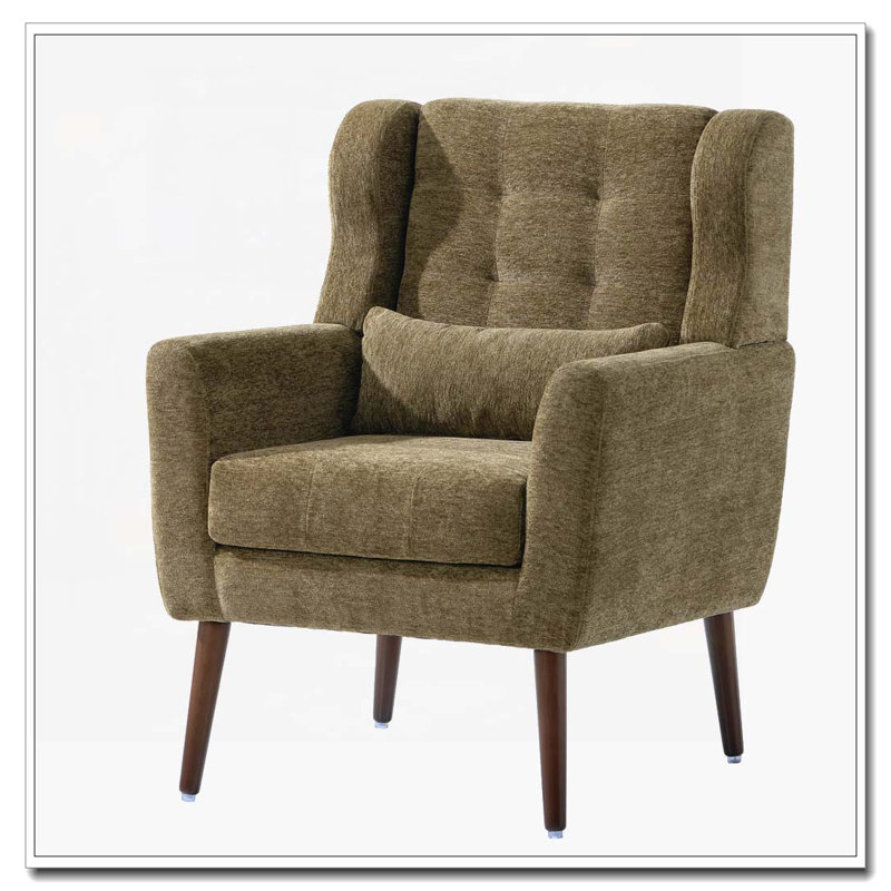 Fauteuil rembourré avec coussin, Olive Green
