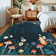 Cute Machine Washable Rug with Non-Slip Backing Non-Shedding Foldable Soft Low Pile Indoor Carpet for Playroom Bedroom