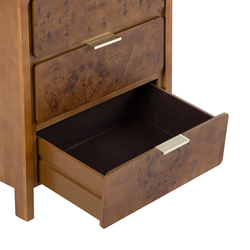 Commode d'appoint 3 tiroirs Manish, Marron foncé