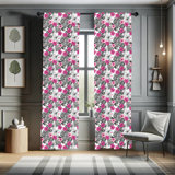 Floral Semi-Sheer Rod Pocket Curtain Panels